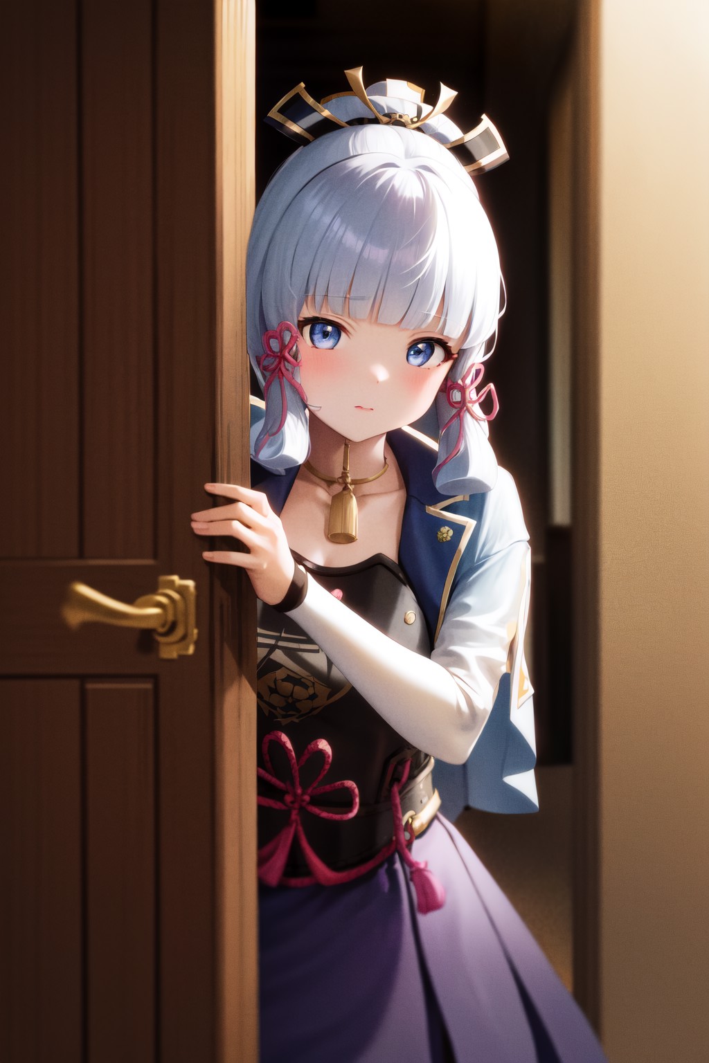 37605-2113299671-masterpiece, best quality, highres, 1girl kamisato ayaka, peeking out upper body  door, opening door, doorway.png